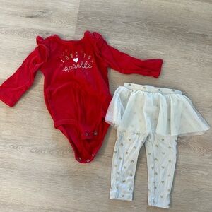 Cat & Jack Red and White Kids Matching Set